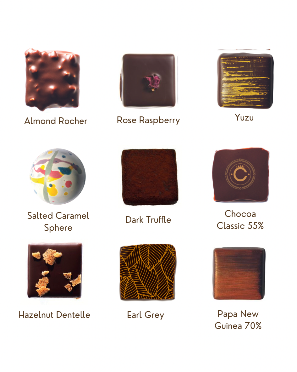 Handcrafted Luxury Chocolates - Box of 9